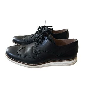 Cole Haan Mens 10.5 Black Original Grand Wingtip Oxford Shoes Loafers C26469